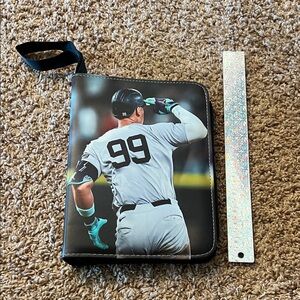 Baseball Player Print Zippered Card Pouch
